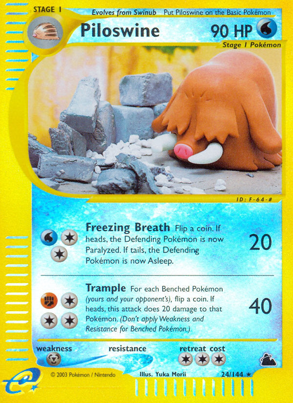 E-Series Skyridge Piloswine #24/144 reverse holo