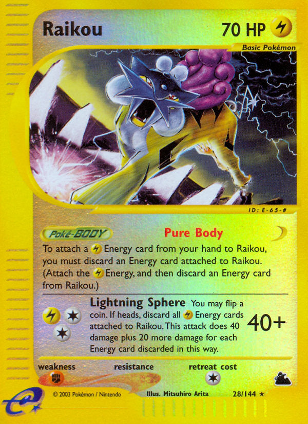 E-Series Skyridge Raikou #28/144 reverse holo
