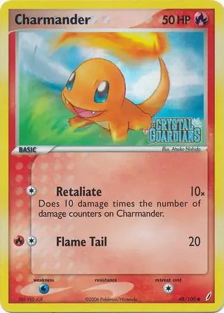 EX Crystal Guardians Charmander #48/100 reverse holo