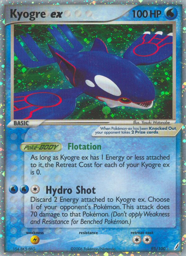 EX Crystal Guardians Holo Kyogre ex #95/100