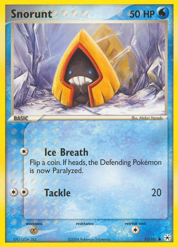 EX Hidden Legends Snorunt #73/101