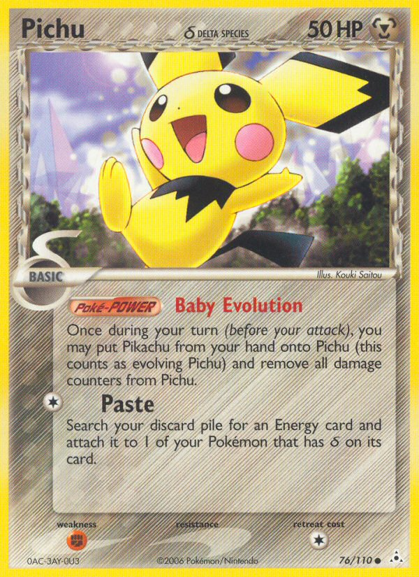 EX Holon Phantoms Pikachu #76/110