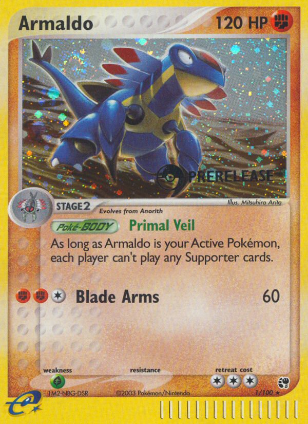 EX Sandstorm Holo Armaldo #1 prerelease