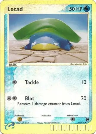 EX Sandstorm Lotad #67/100 reverse holo