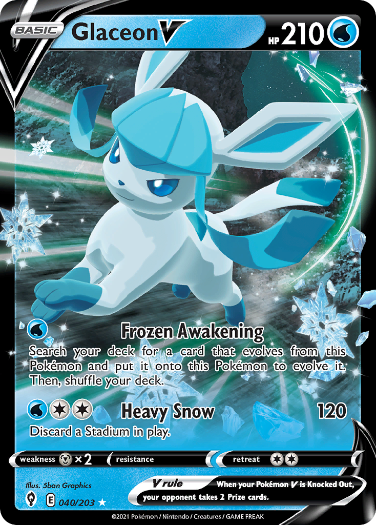 Evolving Skies Glaceon V #40/203