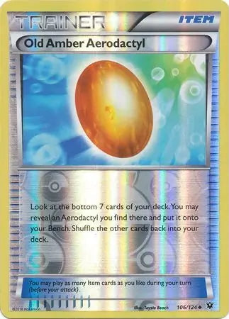 Fates Collide Old Amber Aerodactyl #106/124 reverse holo