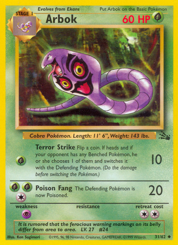 Fossil set Arbok #31/62 unlimited