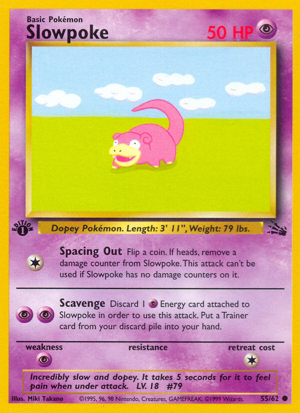 Fossil set Slowpoke #55/62 first edition
