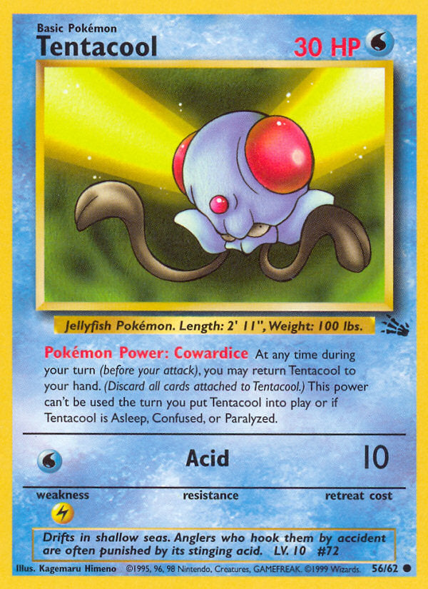 Fossil set Tentacool #56/62 unlimited