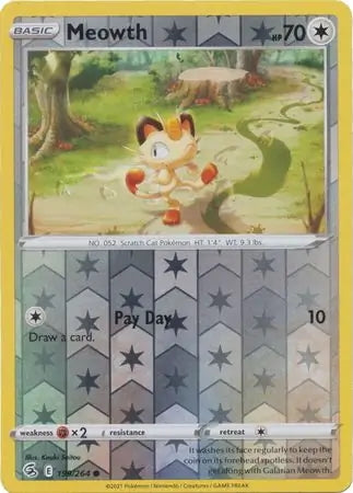 Fusion Strike Meowth #199/264 reverse holo