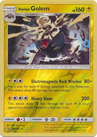 Guardians Rising Alolan Golem #42/145 reverse holo