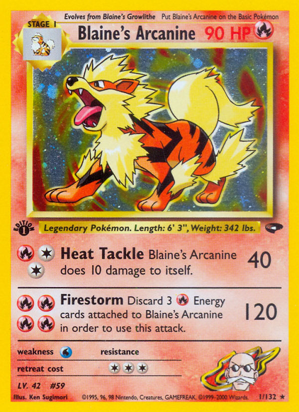Gym Challenge Holo Blaine's Arcanine #1/132 first edition