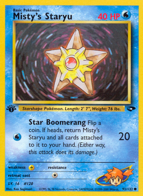 Gym Challenge Misty's Staryu #92/132 first edition