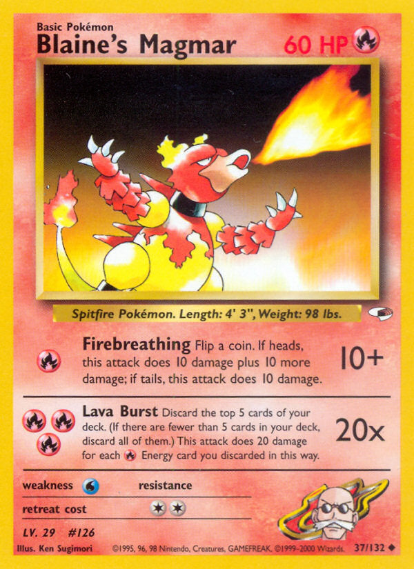 Gym Heroes Blaine's Magmar #37/132 unlimited