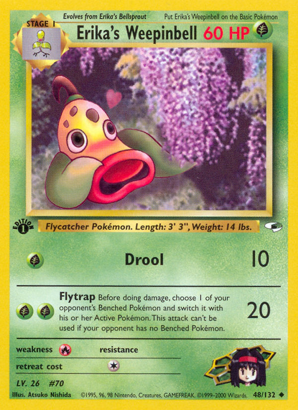 Gym Heroes Erika's Weepinbell #48/132 first edition