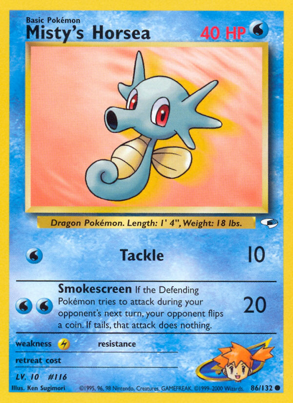 Gym Heroes Misty's Horsea #86/132 unlimited