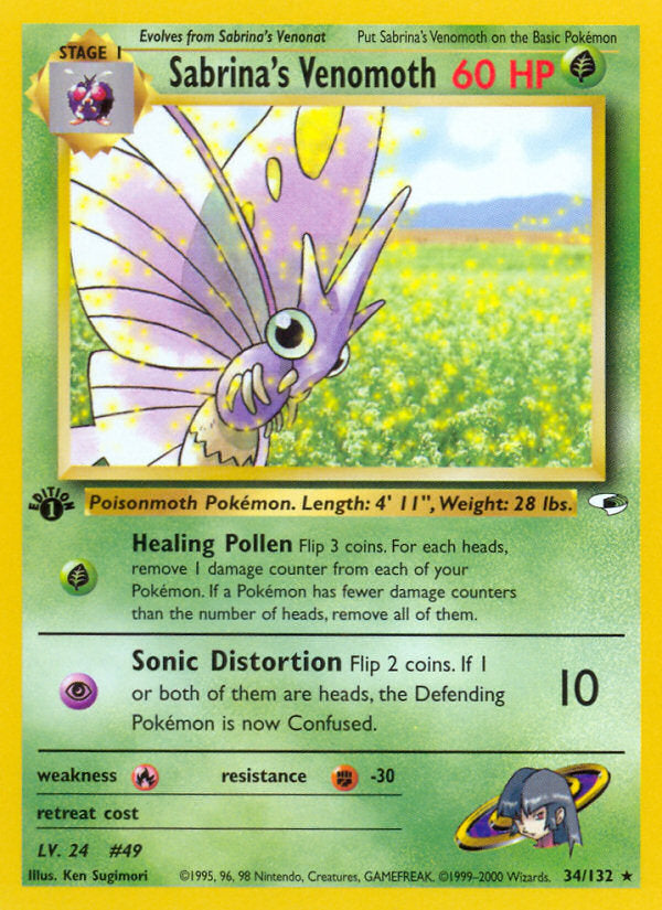 Gym Heroes Sabrina's Venomoth #34/132 first edition