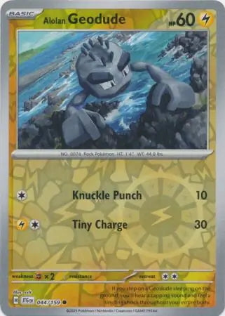 Journey Together Alolan Geodude #44/159 reverse holo