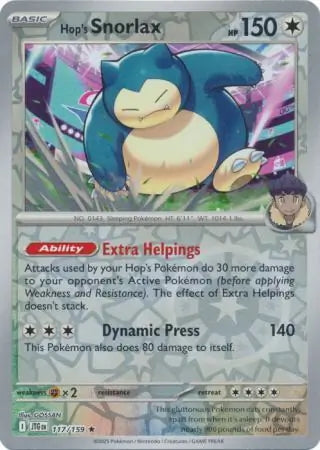 Journey Together Hop's Snorlax #117/159 reverse holo
