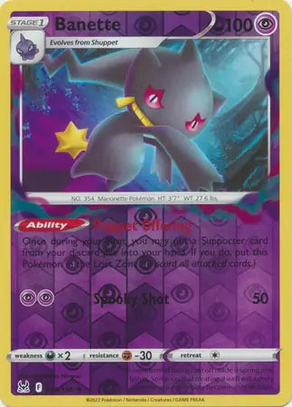 Lost Origin Banette #73/196 reverse holo