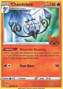 Lost Origin Holo Chandelure #26/196 Trick or Trade