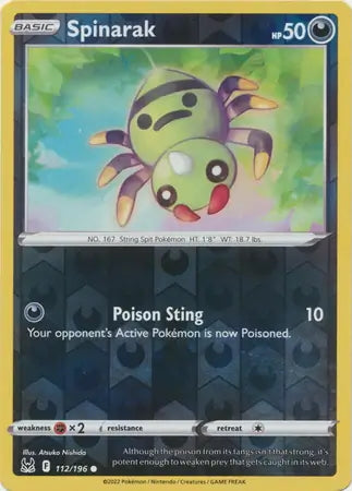 Lost Origin Spinarak #112/196 reverse holo