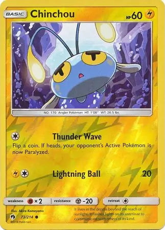 Lost Thunder Chinchou #73/214 reverse holo