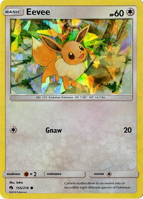 Lost Thunder Eevee #155/214 Cracked Ice Holo