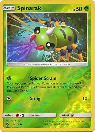 Lost Thunder Spinarak #9/214 reverse holo