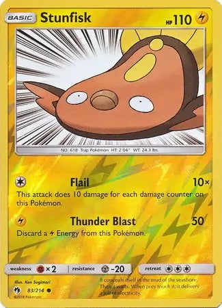 Lost Thunder Stunfisk #83/214 reverse holo