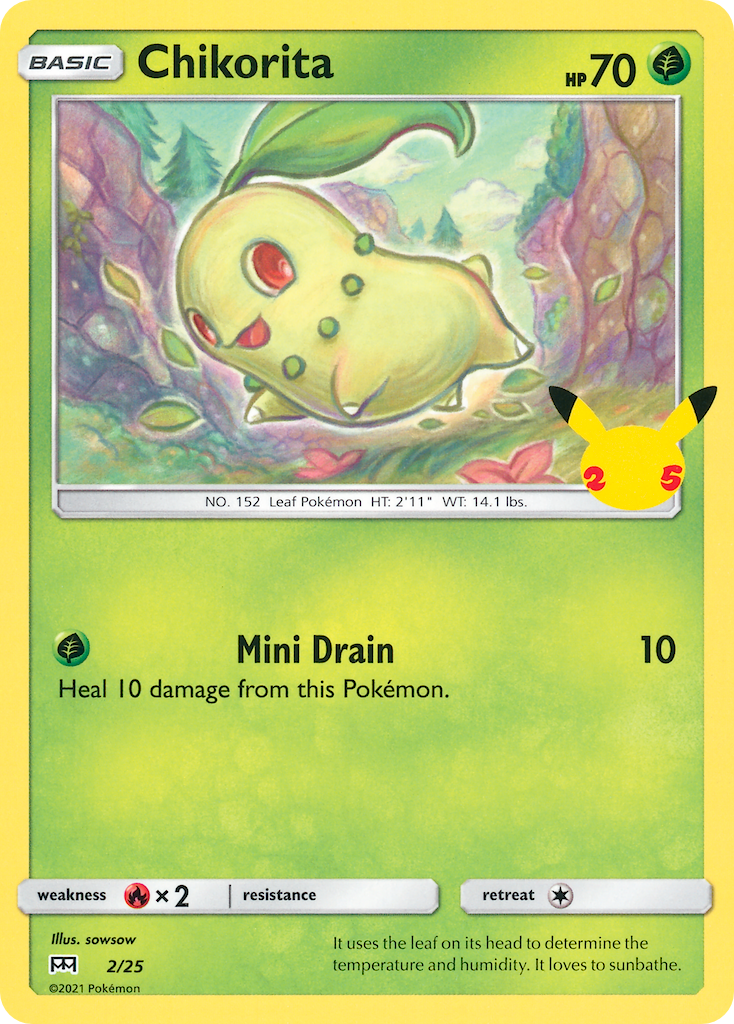 McDonald’s 25th Anniversary Non-Holo Chikorita #2