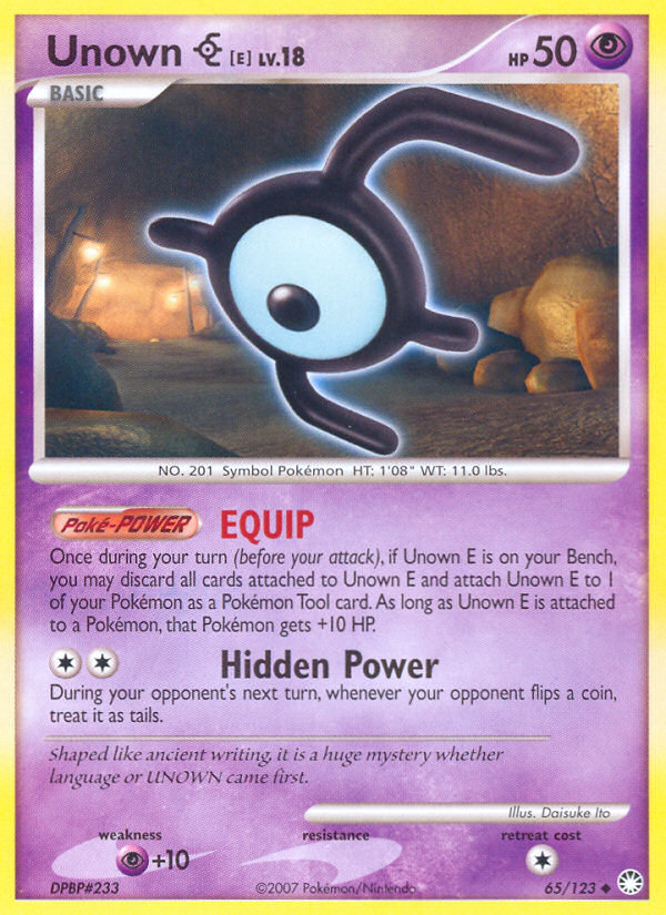 Mysterious Treasures Unown E #65/123