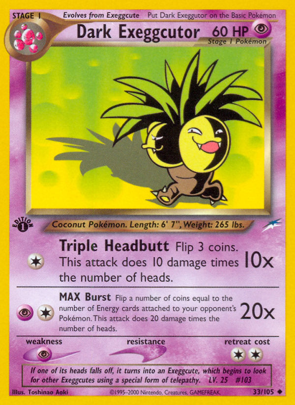 Neo Destiny Dark Exeggutor #33/105 first edition