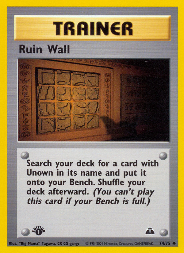 Neo Discovery Ruin Wall #74/75 first edition