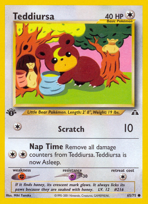 Neo Discovery Teddiursa #65/75 first edition