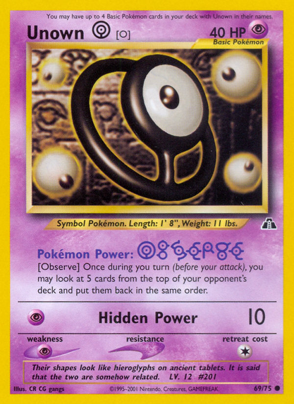Neo Discovery Unown O #69/75 unlimited