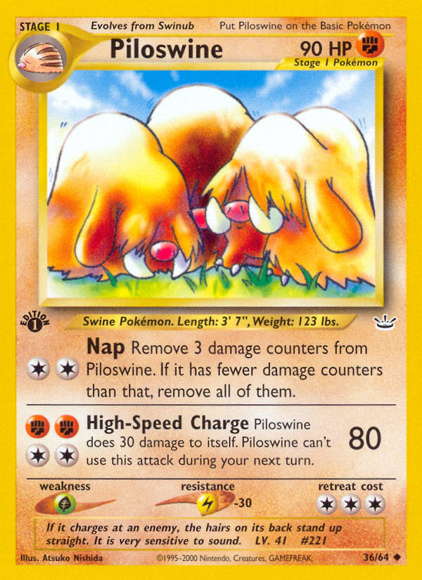 Neo Revelation Piloswine #36/64 first edition