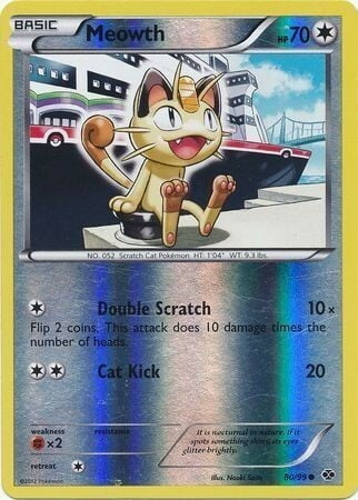 Next Destinies Meowth #80/99 Mirror Reverse Holo