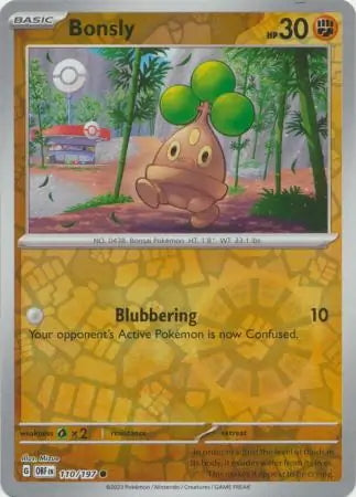 Obsidian Flames Bonsly #110/197 reverse holo
