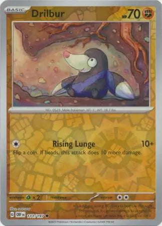 Obsidian Flames Drilbur #111/197 reverse holo