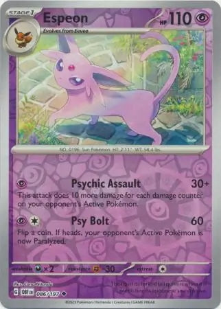 Obsidian Flames Espeon #86/197 reverse holo