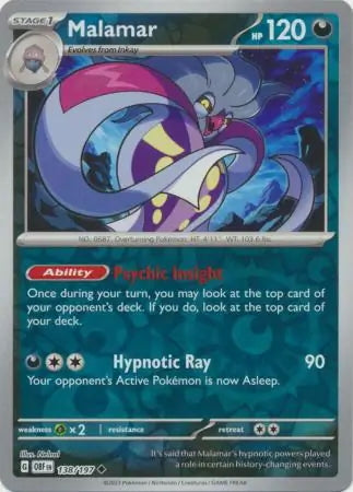 Obsidian Flames Malamar #138/197 reverse holo