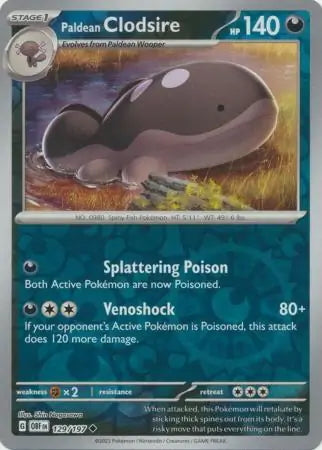 Obsidian Flames Paldean Clodsire #129/197 reverse holo
