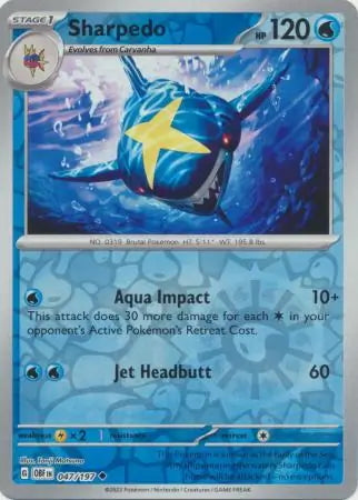 Obsidian Flames Sharpedo #47/197 reverse holo