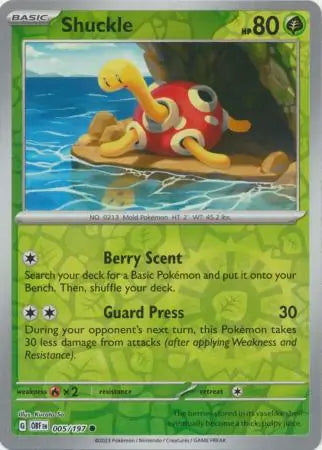 Obsidian Flames Shuckle #5/197 reverse holo