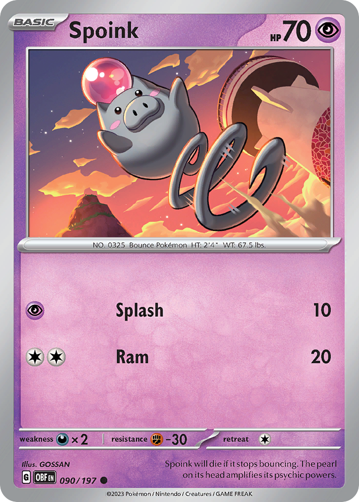 Obsidian Flames Spoink #90/197