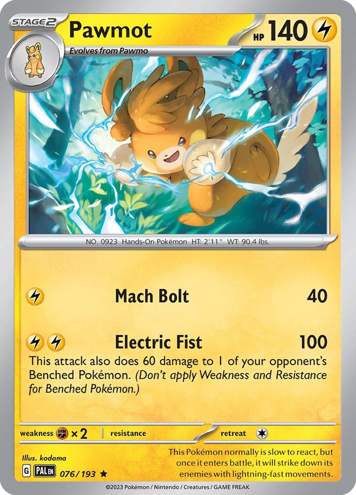 Paldea Evolved Holo Pawmot #76/193