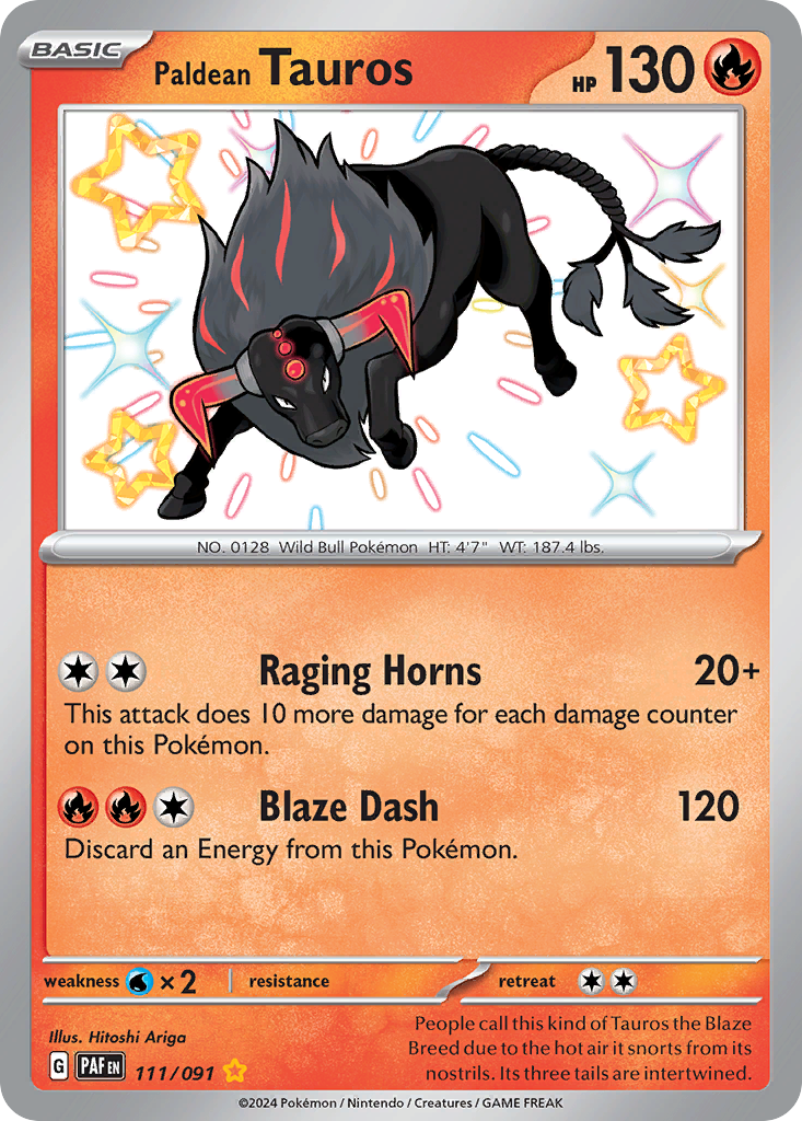 Paldean Fates Paldean Tauros #111/91