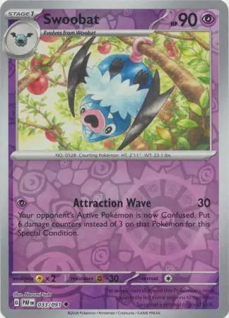 Paldean Fates Swoobat #33/91 reverse holo