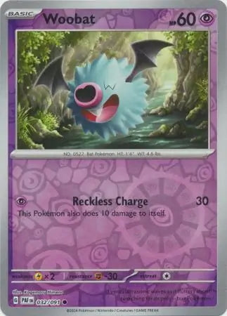 Paldean Fates Woobat #32/91 reverse holo